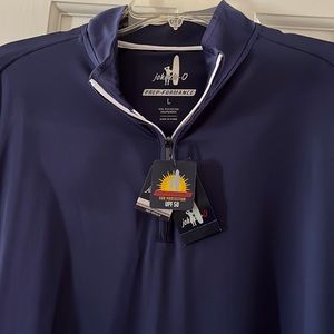 New Johnnie-O 1/4 zip pull over, navy blue in large